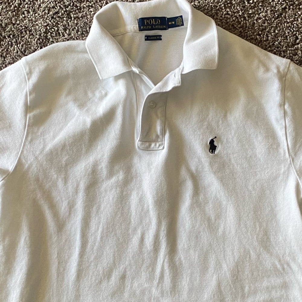 White Polo Ralph Lauren Collared Shirt